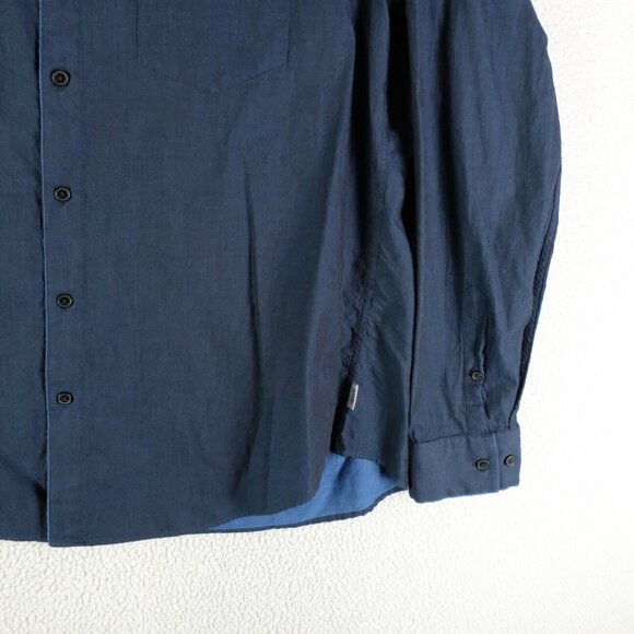 Armani Collezioni Shirt Mens Extra Large Blue Button Up Long Sleeve Casual - Picture 3 of 10
